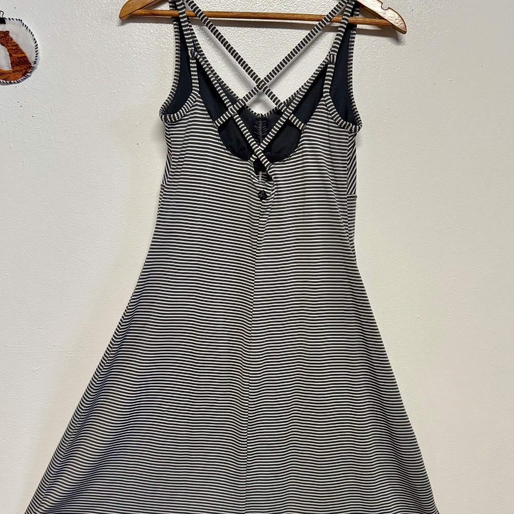 Prana Women's M Gray Pink Striped Dreaming Dress Athleisure Shelf Bra Strappy - Picture 3 of 7